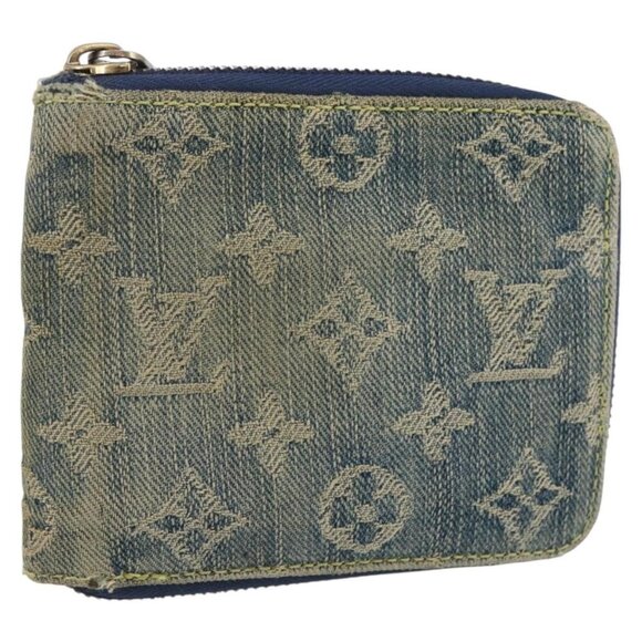 LOUIS VUITTON Monogram Denim Mini Zippy Wallet Wallet Blue - Picture 3 of 15